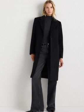 Wool Cashmere Single Breasted Coat